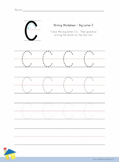 Big Letter C Writing Worksheet