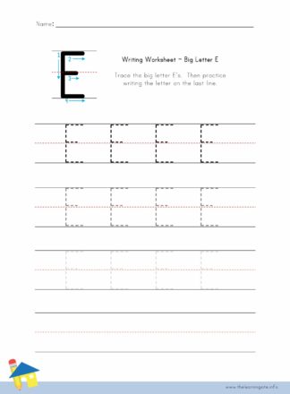 Big Letter E Writing Worksheet