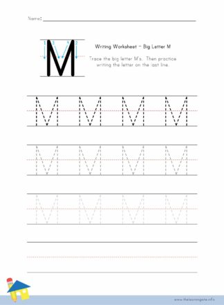 Big Letter M Writing Worksheet
