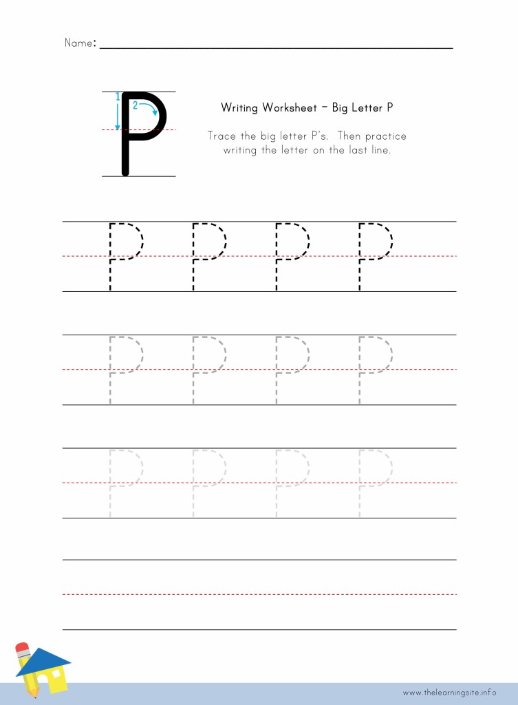 Big Letter P Writing Worksheet
