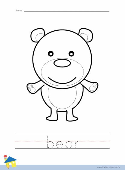 Bear Coloring Worksheet