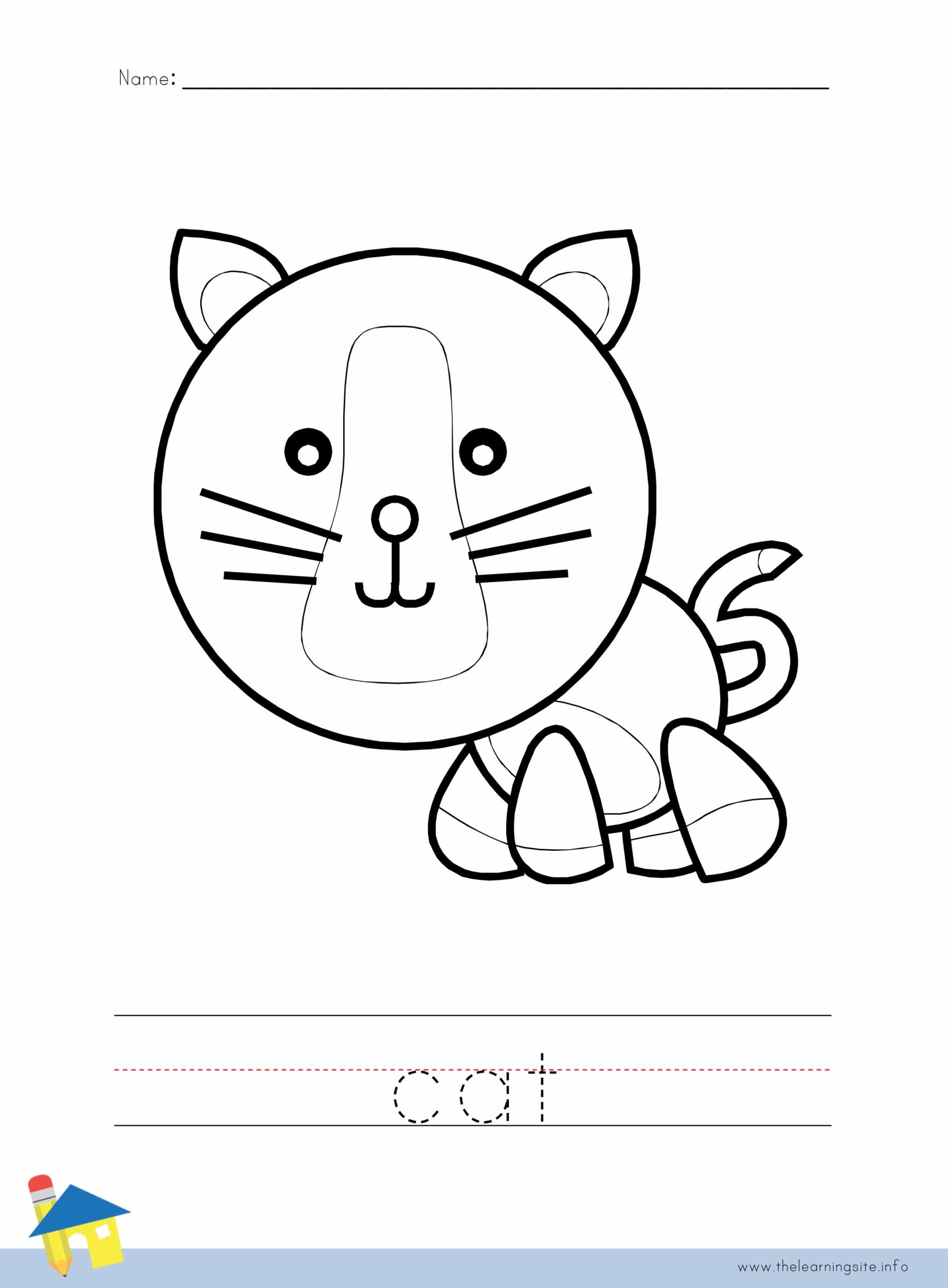 Cat Coloring Worksheet The Learning Site