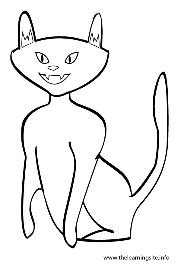 coloring-page-outline-black cat