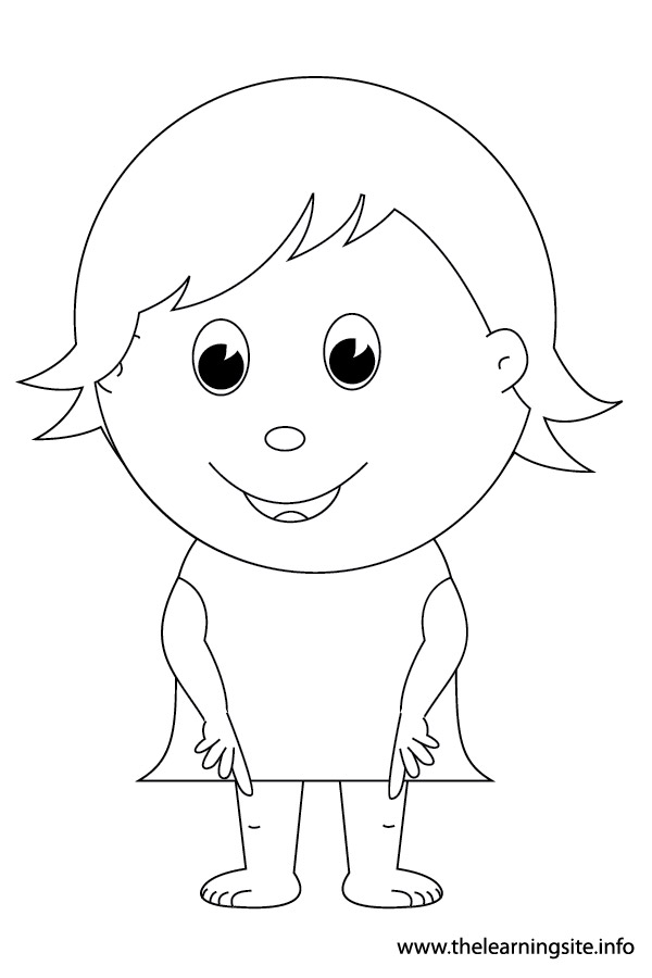 coloring-page-outline-body-parts-kid-pointing-to-knees3