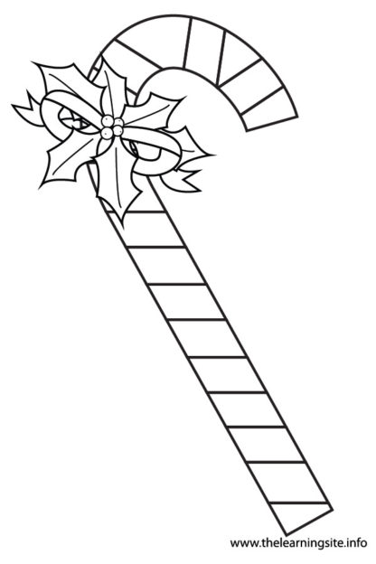 Candy Cane with Holly Flashcard – The Learning Site