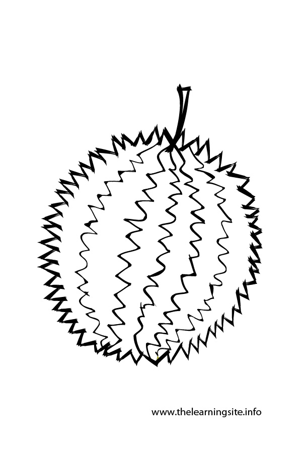 coloring-page-outline-fruits-durian