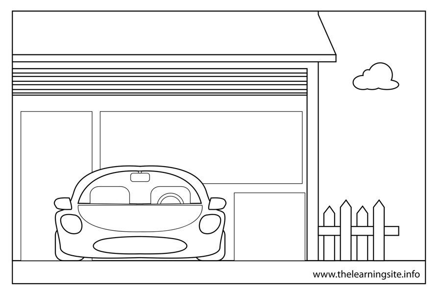 coloring-page-outline-parts-of-a-house-garage