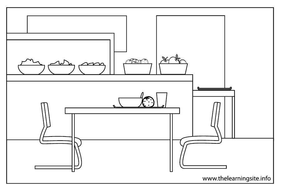coloring-page-outline-parts-of-a-school-canteen