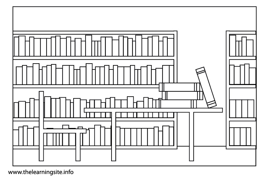 coloring-page-outline-parts-of-a-school-library