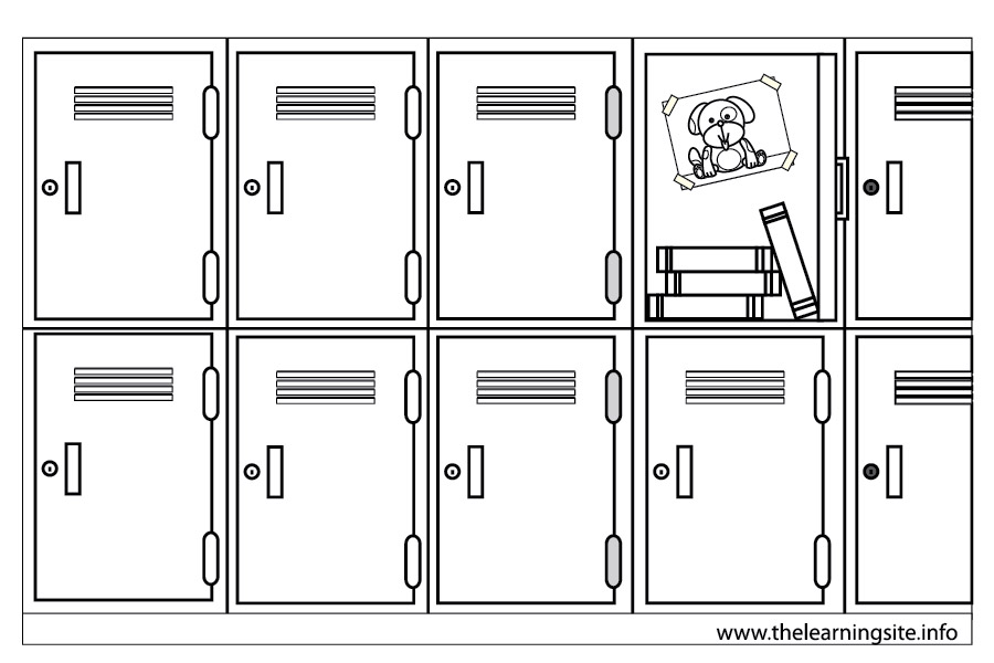 coloring-page-outline-parts-of-a-school locker-area