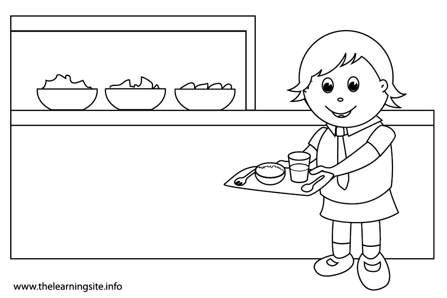 coloring-page-outline-school-subjects-lunch