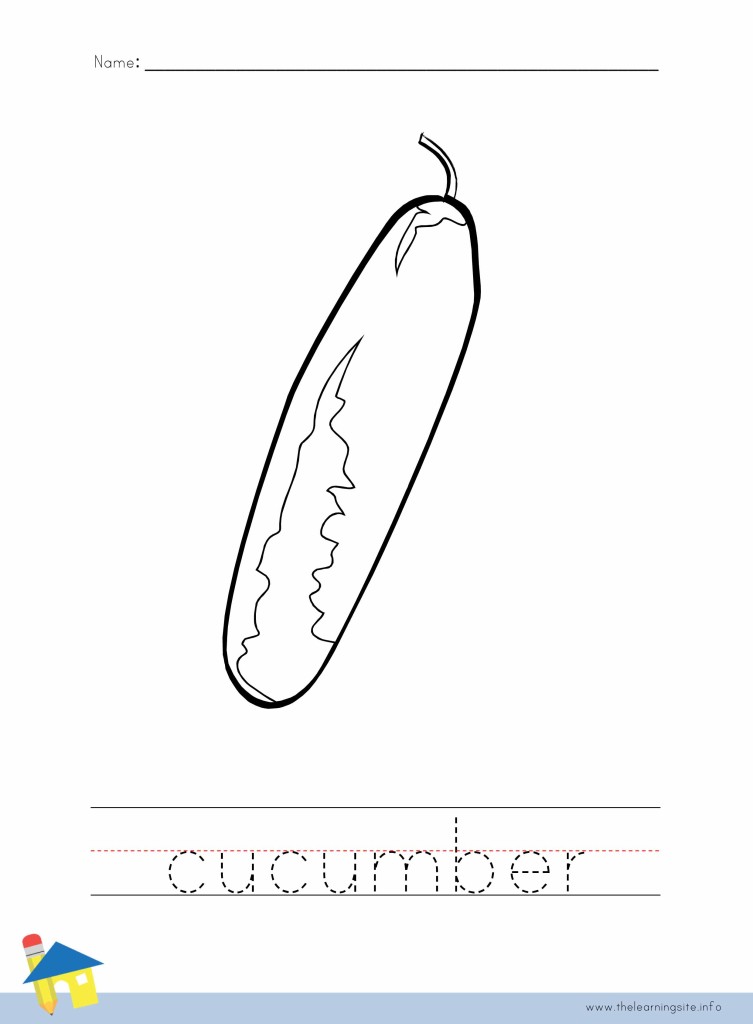 Cucumber Coloring Page Outline