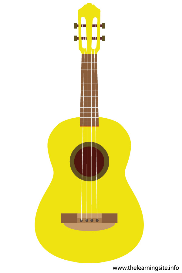 Ukulele Musical Instruments Flashcard Illustration