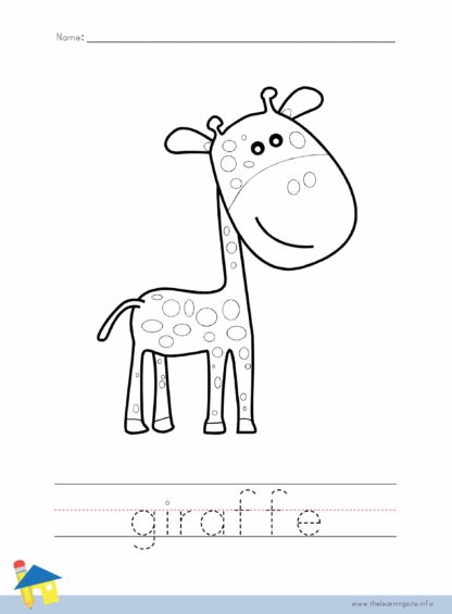 Giraffe Coloring Worksheet