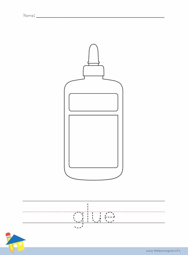 Glue Coloring Page Outline