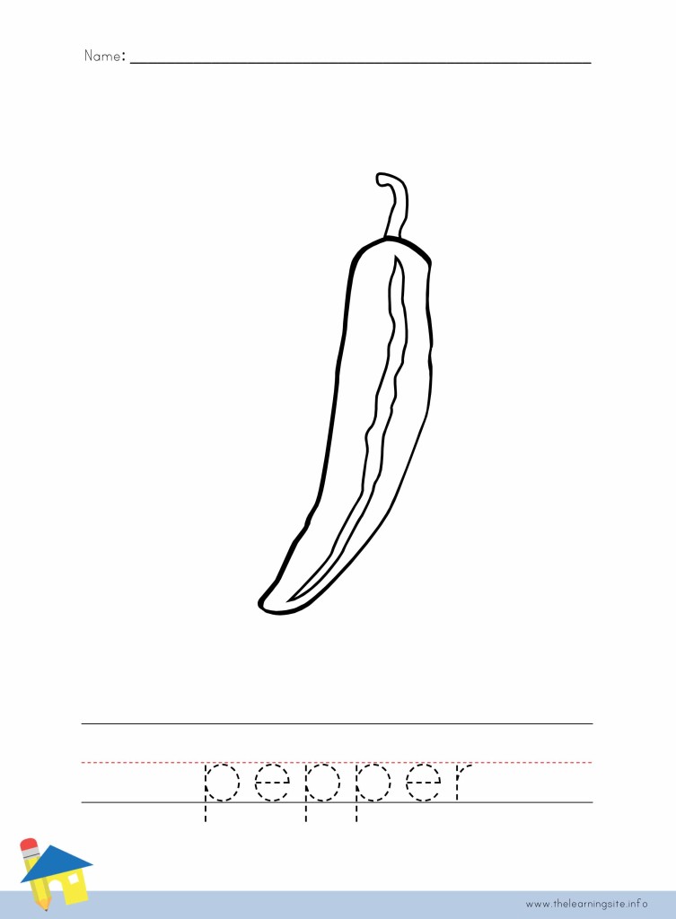 Green Pepper Coloring Page Outline