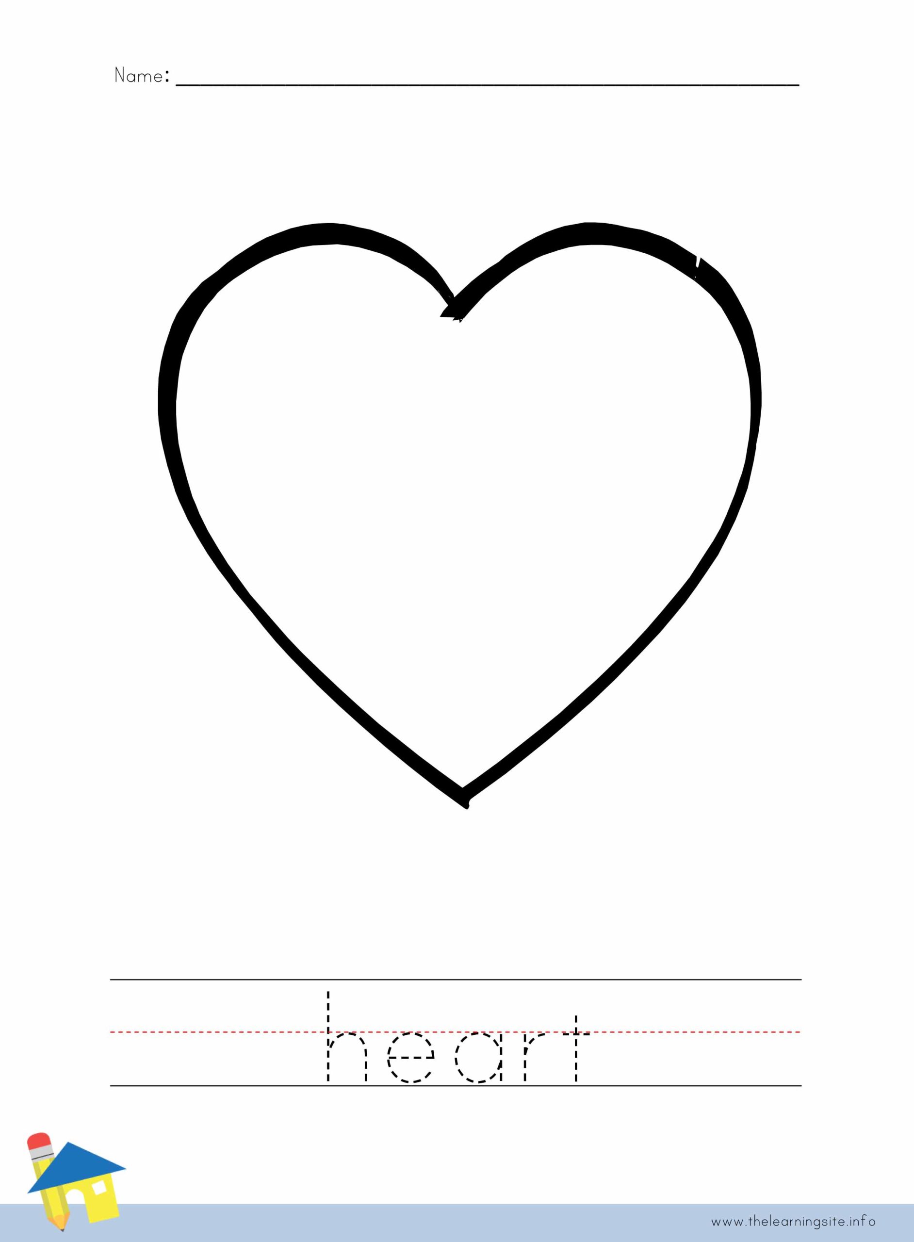 Heart Coloring Worksheet – The Learning Site