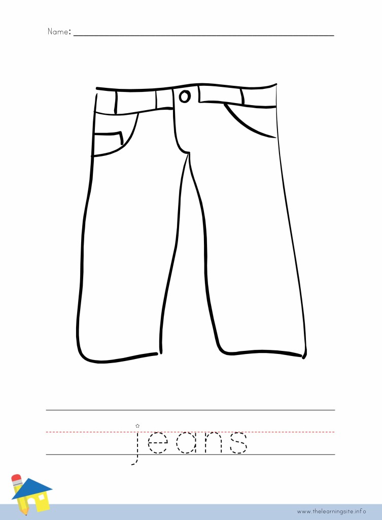 Jeans Coloring Worksheet The Learning Site