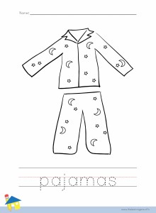 Pajamas Coloring Worksheet