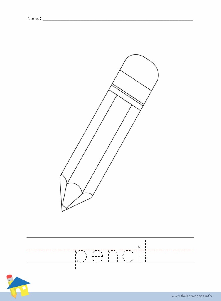 Pencil Coloring Page Outline