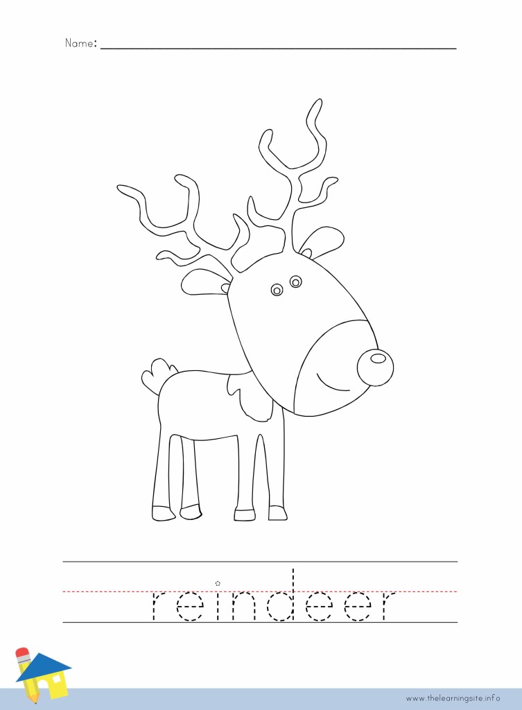 Reindeer Coloring Page Outline