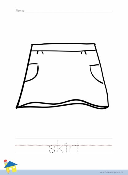 Skirt Coloring Worksheet