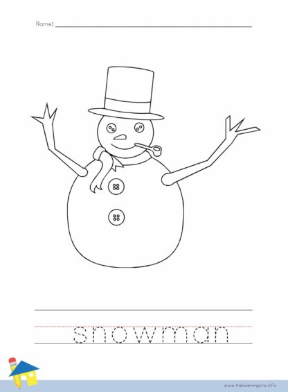 Snowman Coloring Worksheet