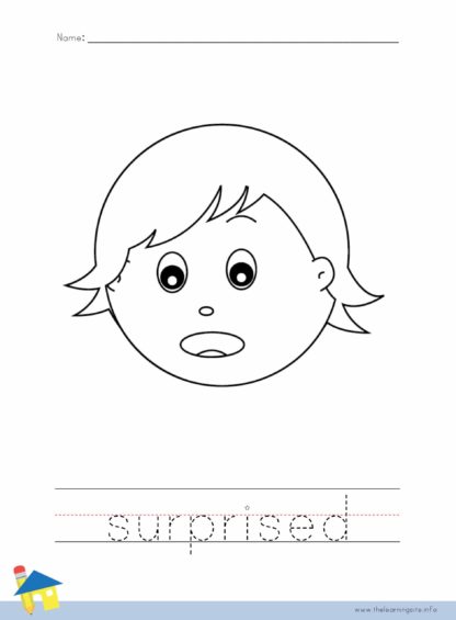 Suprised Coloring Page, Surprise Outline