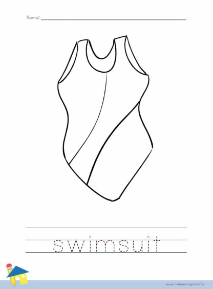 Swimsuit Coloring Worksheet