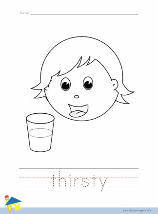 Thirsty Coloring Page, Thirsty Outline