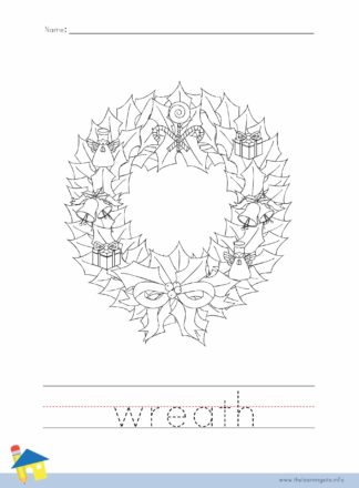 Wreath Coloring Worksheet