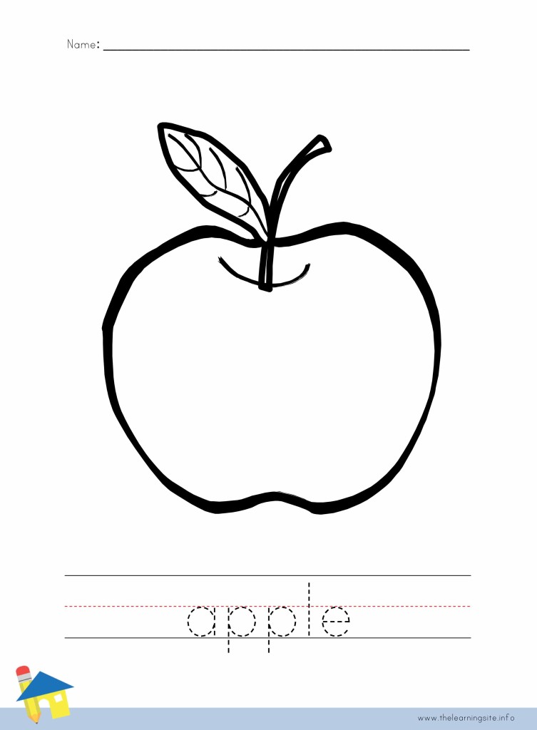 Apple Coloring Page Outline