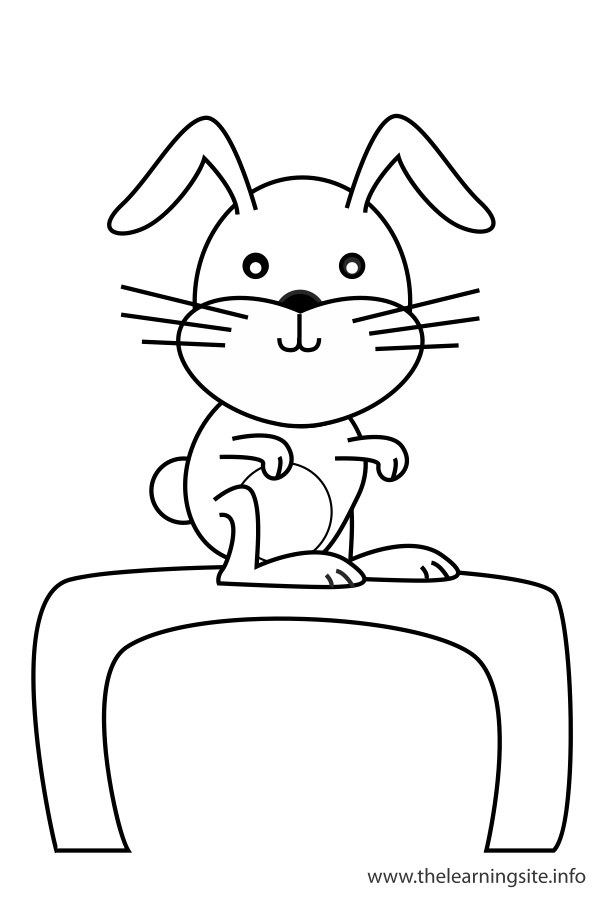 coloring-page-outline-preposition-on-rabbit-on-a-table