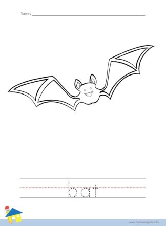 Bat Coloring Worksheet