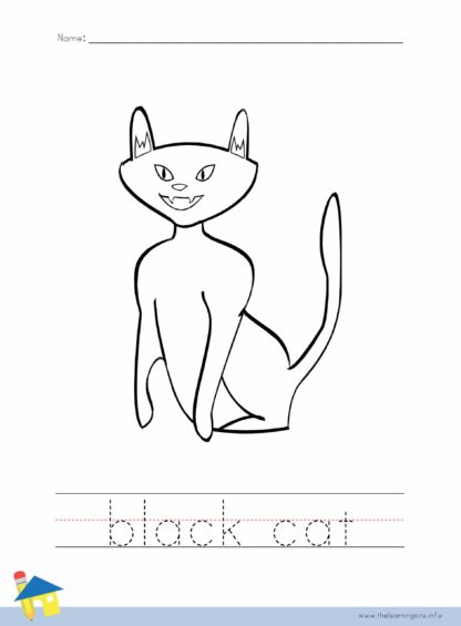 Black Cat Coloring Worksheet