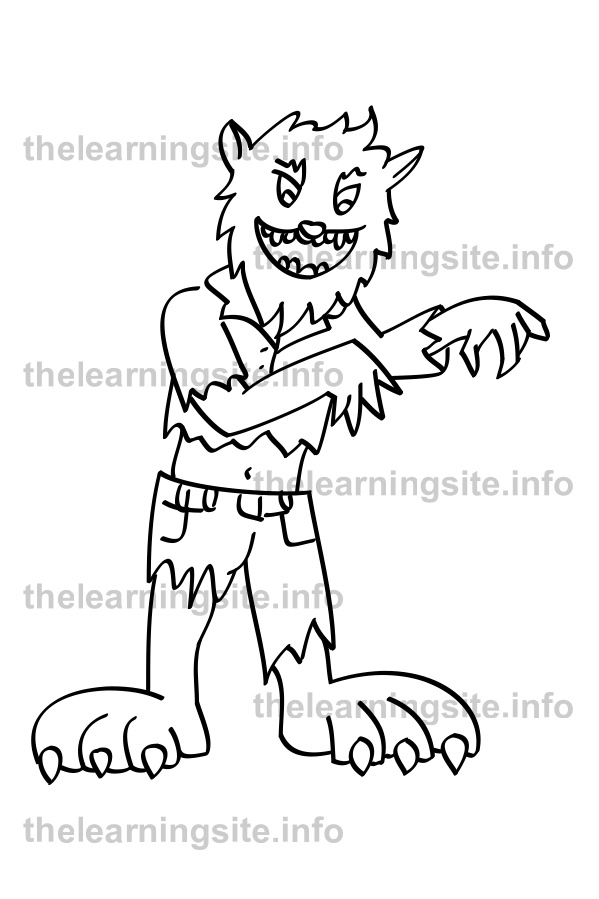 coloring-page-outline-werewolf-sample