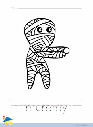 Mummy Coloring Worksheet