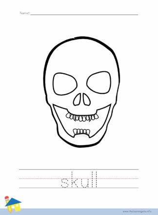 Skull Coloring Worksheet