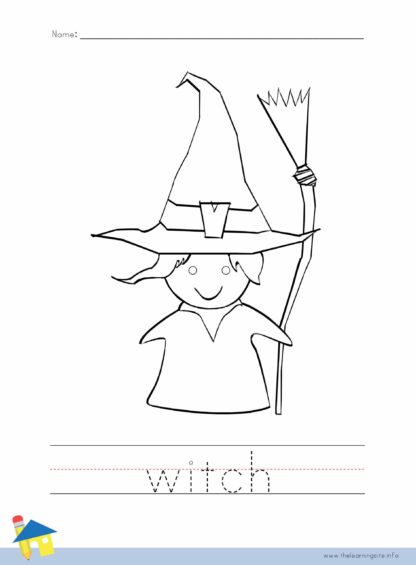 Witch Coloring Worksheet