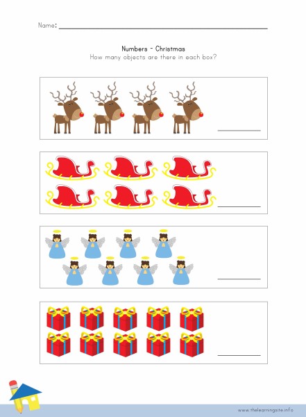 Christmas Number Worksheets – The Learning Site