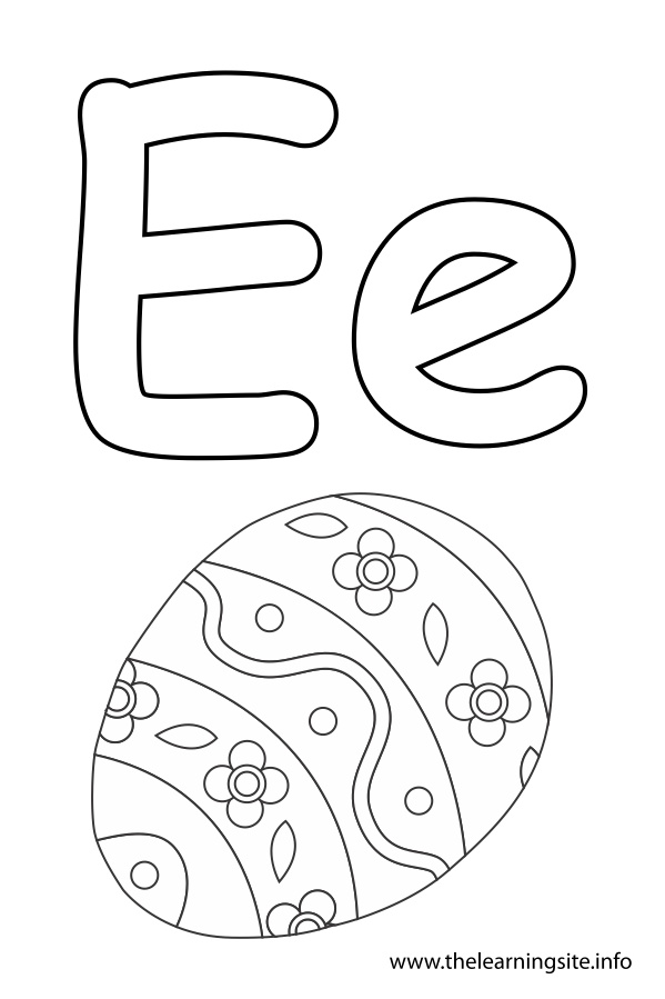 coloring-page-outline-alphabet-letter-e-egg
