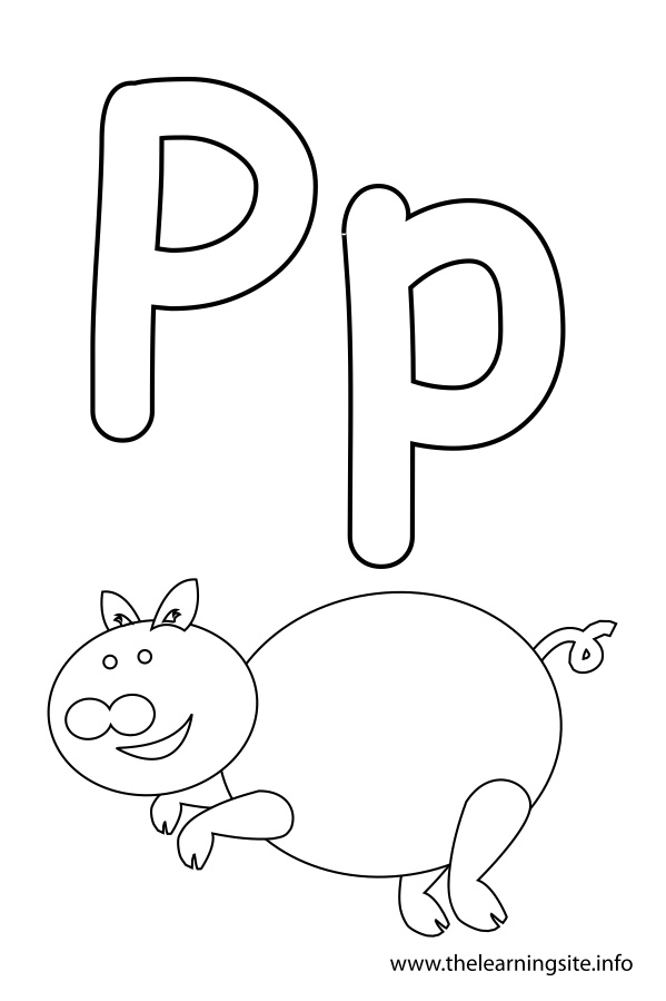 coloring-page-outline-alphabet-letter-p-pig
