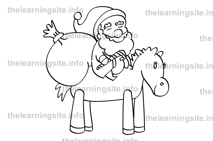coloring-page-outline-christmas-santa-horse-sample