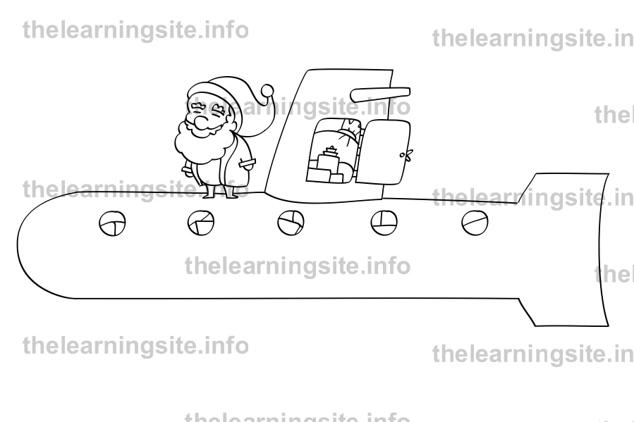 coloring-page-outline-christmas-santa-submarine-sample