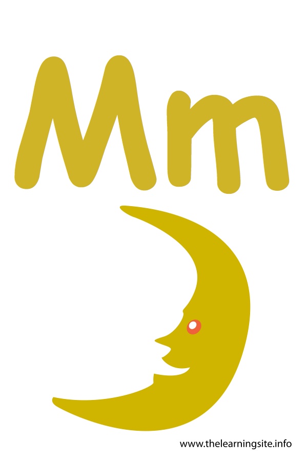 Letter M Flashcard Moon The Learning Site