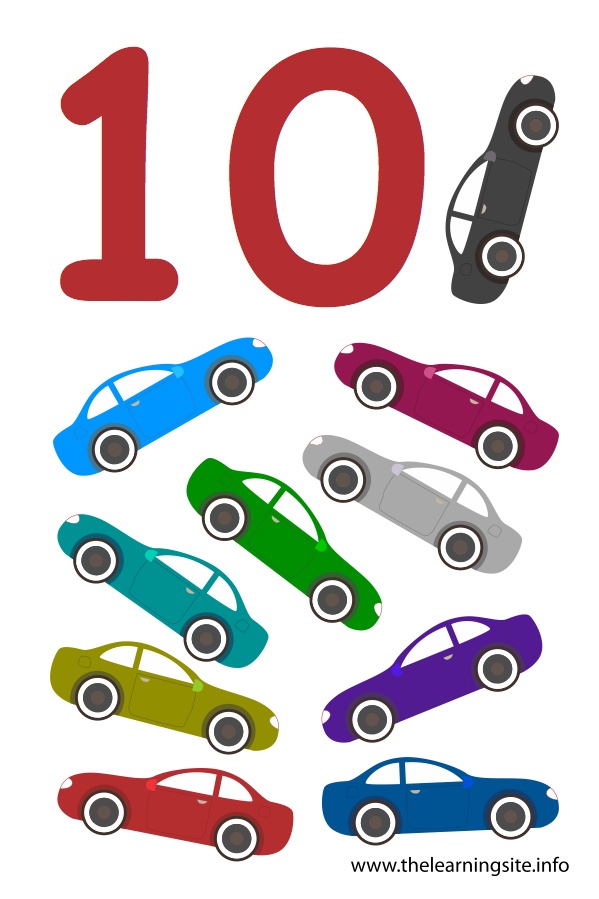flashcard-number-ten-cars