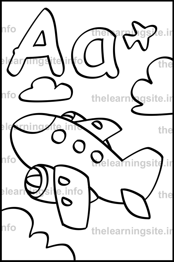 coloring-page-alphabet-letter-a-airplane-sample