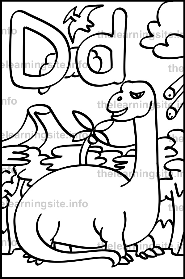 d is for dinosaur coloring pages - photo #21