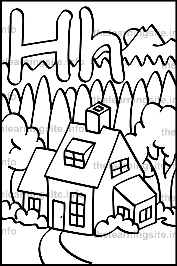 coloring-page-outline-alphabet-letter-h-house-sample