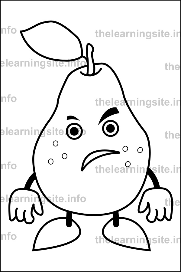 coloring-page-outline-fruit-characters-pear-sample